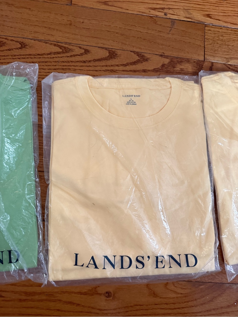 Lands' End Yellow Short-Sleeve Logo Tee